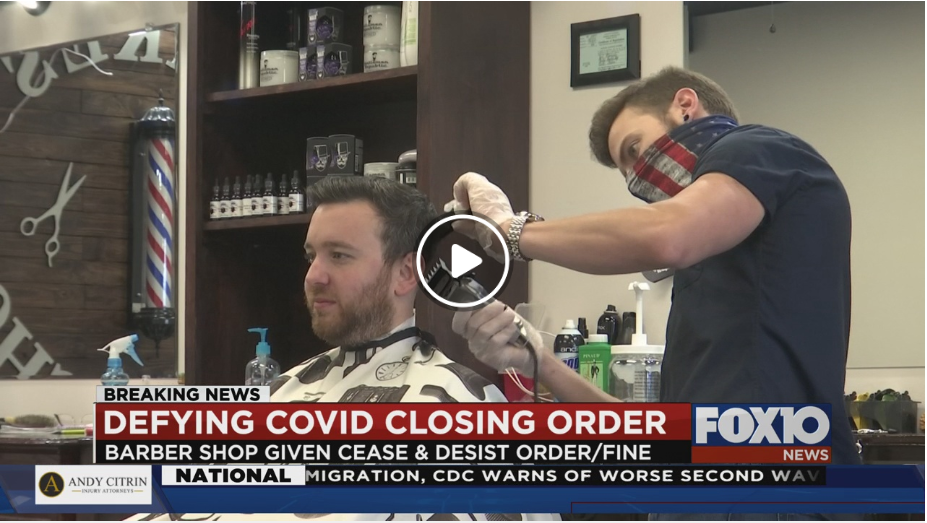 Barbershop in Alabama defies cease & desist order; receives $500 fine
